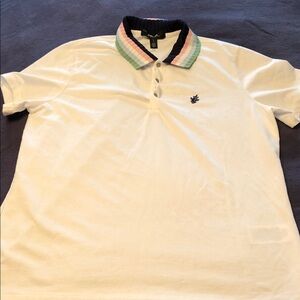 RLX Ralph Lauren White Polo with Striped Collar